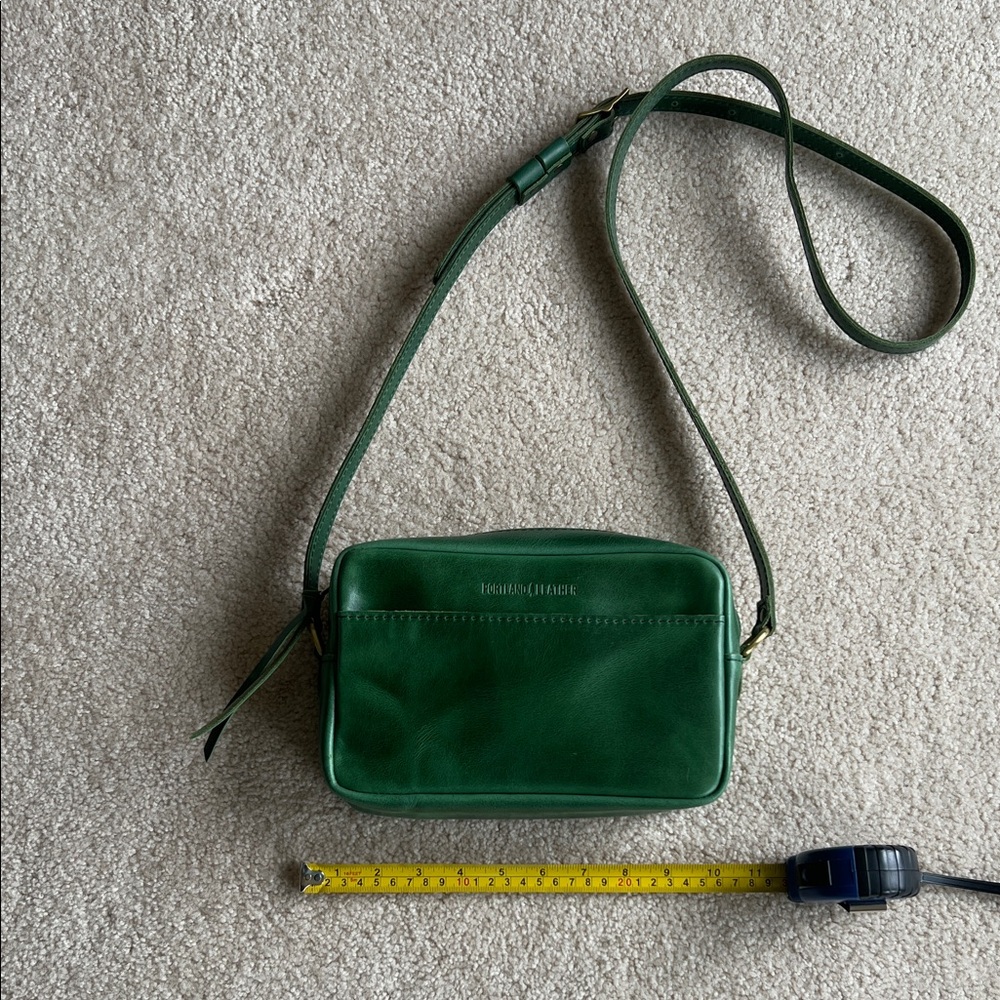 NEW Portland Leather Goods Green Camera Bag  / Crossbody Bag in Cowboy Mint